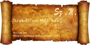 Szakács Máté névjegykártya